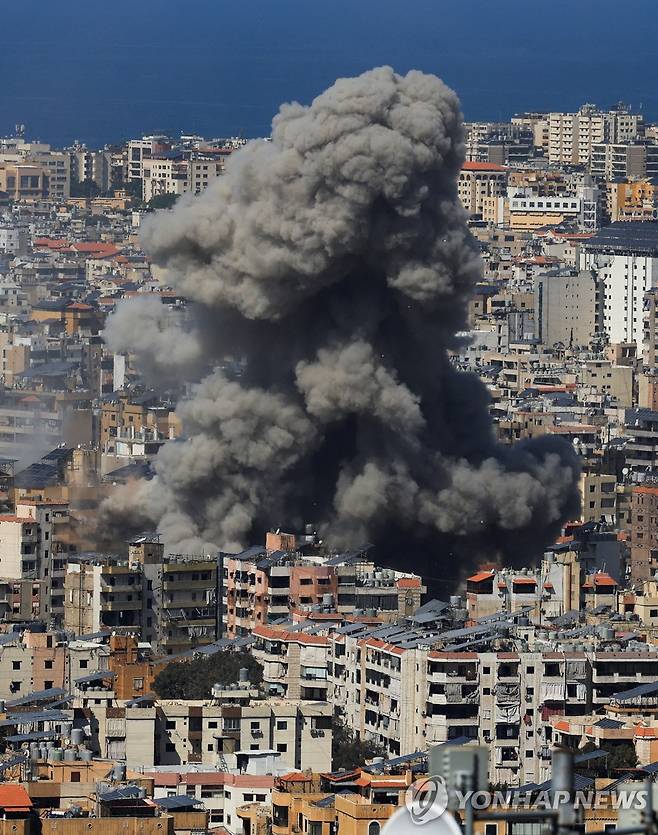 2026년 3월 11일 이스라엘의 레바논 베이루트 남부(헤즈볼라 거점) 폭격 [로이터 사진]