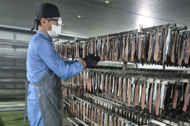 현재 위생적으로 처리하고 있는 실내 건조방식. <포항시 제공>