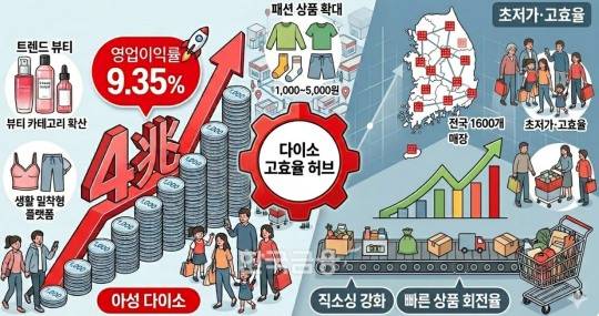 다이소가 매출 4조 돌파를 앞두고 있다. /사진=생성형 AI
