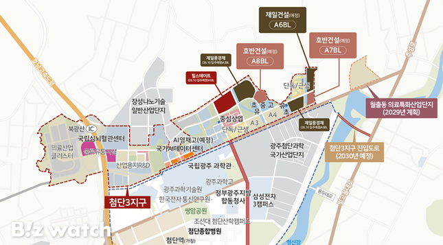 광주 첨단3지구 광역도./자료=호반·제일건설