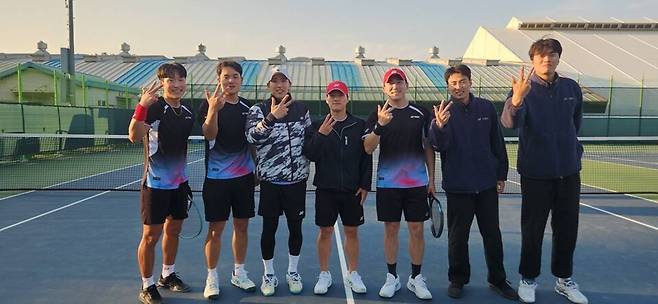 회장기 정구 남자일반부 단체전에서 3연패를 달성한 순천시청. 대한정구협회 제공