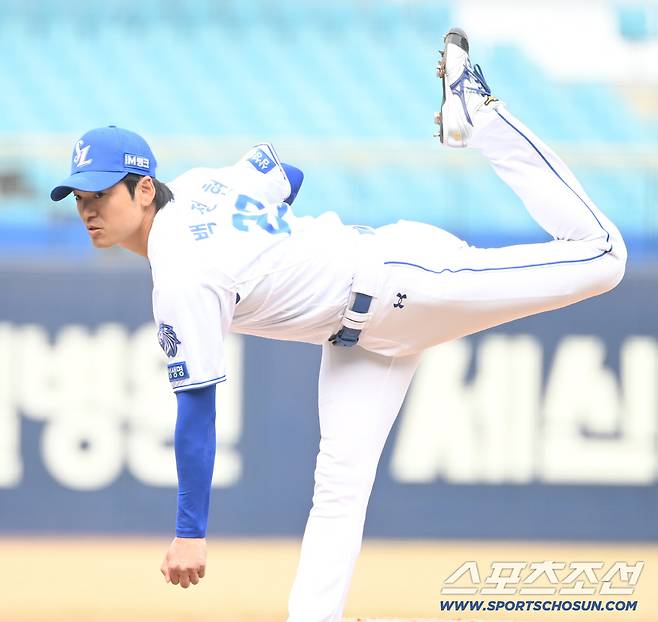 24일 대구삼성라이온즈파크에서 열린 KIA와 삼성의 시범경기. 5회초 삼성 백정현이 역투하고 있다. 대구=허상욱 기자wook@sportschosun.com/2026.03.24/