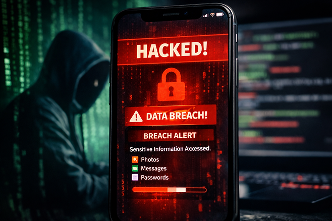 아이폰 해킹 도구 ‘다크소드’가 온라인에 공개되며 수억 대 기기가 보안 위협에 노출됐다. 챗GPT 생성 이미지