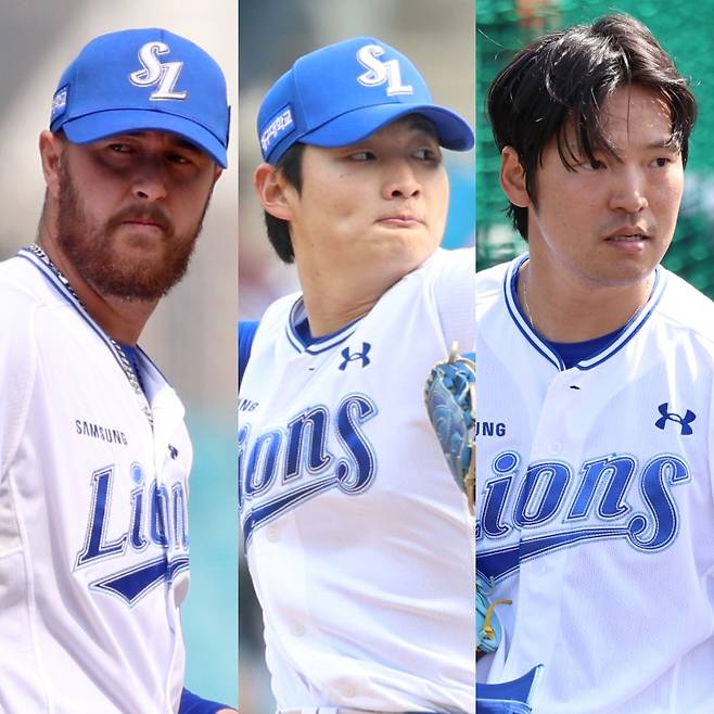 삼성 오러클린-육선엽-백정현. 삼성 제공