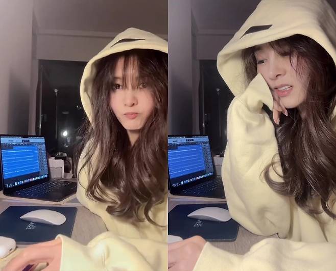 가수 지나(38·최지나)가 연예계를 떠난 지 10년 만에 귀국한 데 이어 음악 작업 중인 모습을 공개하면서 그의 복귀 여부에 관심이 쏠리고 있다. /사진=지나 인스타그램