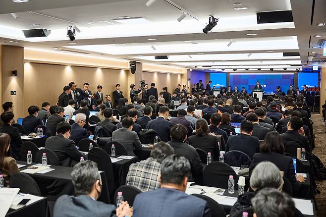 고려아연 정기주총이 진행되는 모습. /사진=고려아연