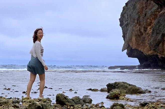 사이판 제프리비치 미녀바위로 향하는 미녀