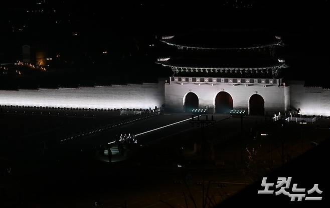 방탄소년단의 정규 5집 '아리랑' 발매 기념 컴백 공연 당시 서울 광화문 광장. 사진공동취재단