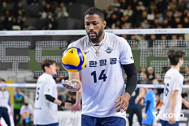 대한항공에서 뛰었던 외국인 선수 요스바니 [한국배구연맹 제공. 재판매 및 DB 금지]