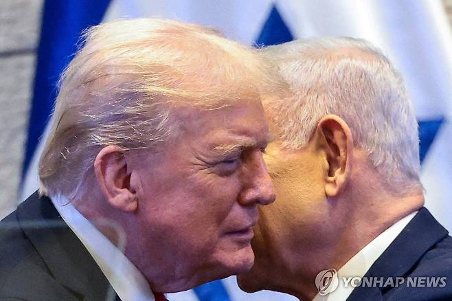 도널드 트럼프 미국 대통령(왼쪽)과 베냐민 네타냐후 이스라엘 총리(오른쪽) [로이터 연합뉴스 자료사진. 재판매 및 DB 금지]