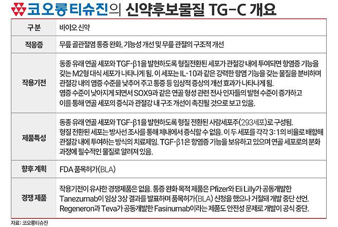 코오롱티슈진 관련 자료. / 표=김은실 디자이너