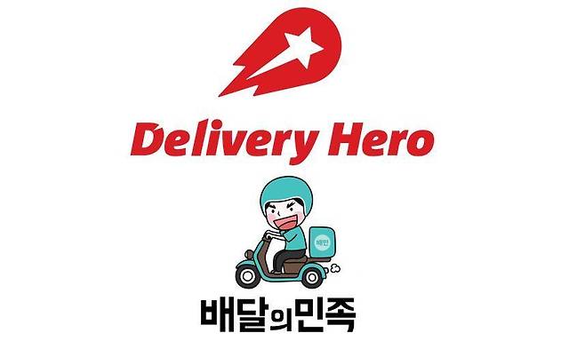 모기업 독일 딜리버리히어로와 자회사 브랜드 배달의민족 UI. (사진=딜리버리히어로·우아한형제들)