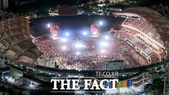 오는 4월 9일, 11일, 12일 BTS 월드투어 '아리랑' 고양 공연이 열릴 예정인 고양종합운동장의 모습. /고양시