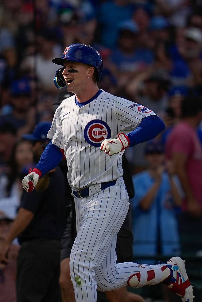 [시카고=AP/뉴시스] 메이저리그(MLB) 시카고 컵스의 피트 크로-암스트롱. 2025.09.28