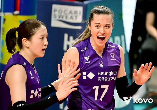 ▲ 흥국생명 이다현 레베카 ⓒKOVO