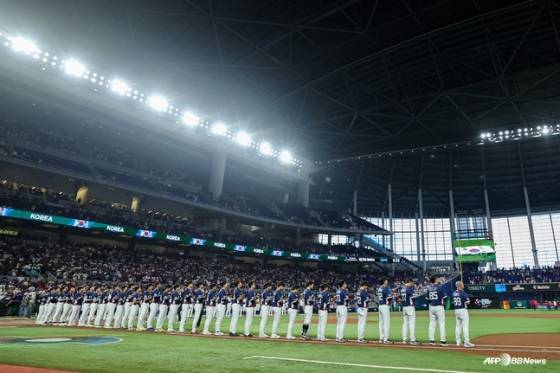 도미니카 공화국전을 앞둔 대표팀. /AFPBBNews=뉴스1