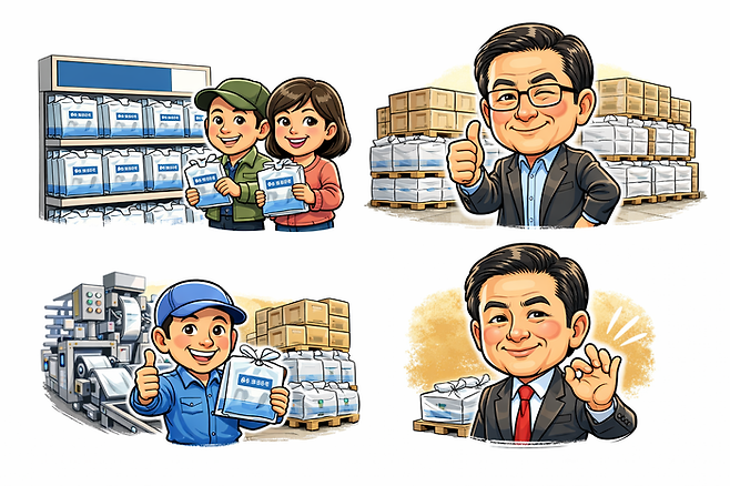 종량제 봉투가 매장과 창고에 충분히 확보되고 생산도 정상적으로 이뤄지는 모습을 형상화한 이미지. 대구시는 재고와 원자재를 기반으로 당분간 안정적인 공급이 가능하다고 밝혔다.<그래프=생성형 AI>