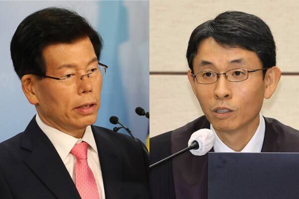 장영하 변호사(왼쪽),&nbsp;우인성 부장판사. 연합뉴스 자료사진