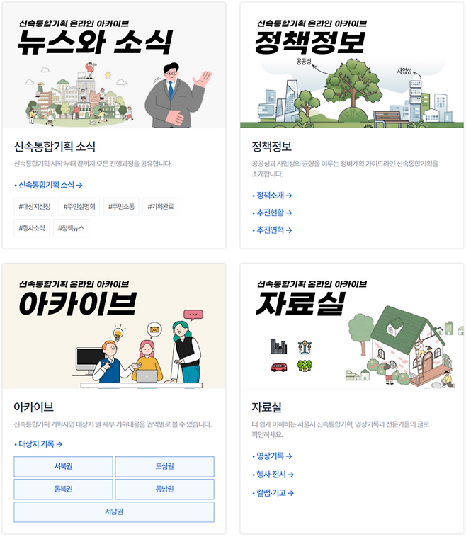 서울시‘신속통합기획 온라인 아카이브’ 이미지 [서울시 홈페이지 갈무리]