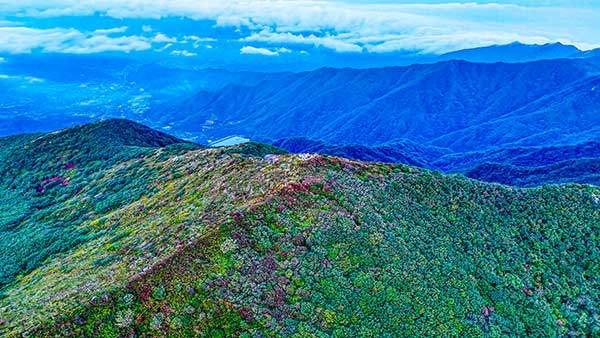 만복대에 서면 시야를 가리는 그 무엇도 없다. 드론은 그 열린 풍경을 그대로 담아 주었다.
