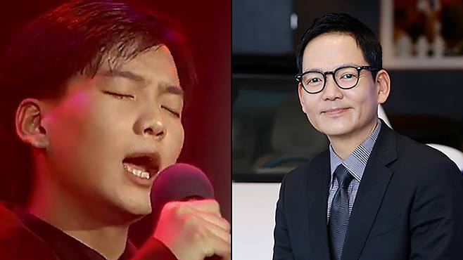 ‘입영열차’ 시절의 앳된 얼굴(왼쪽)과 1000억원 매출 일군 20년 차 상무로서의 현재.&nbsp;온라인 커뮤니티·김민우 SNS