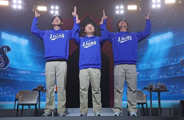 미디어데이에 참석한 구자욱과 박진만 감독, 강민호(사진=삼성)