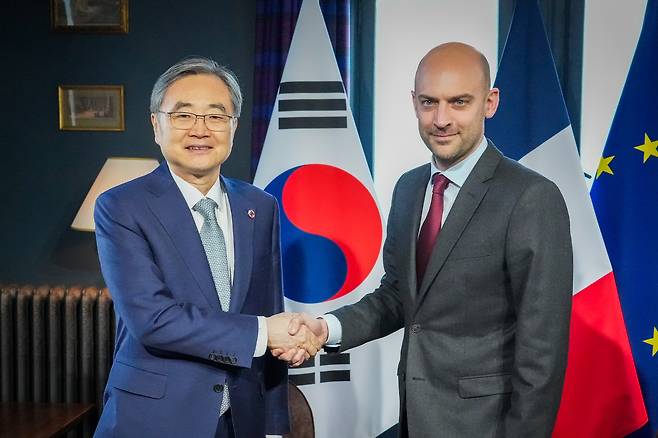 조현 외교부 장관, 장-노엘 바로 프랑스 외교장관.(외교부 제공)