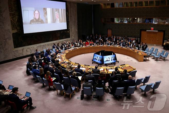 미국 뉴욕 유엔 본부의 유엔 안전보장이사회 회의장. 2026. 01. 05. ⓒ 로이터=뉴스1