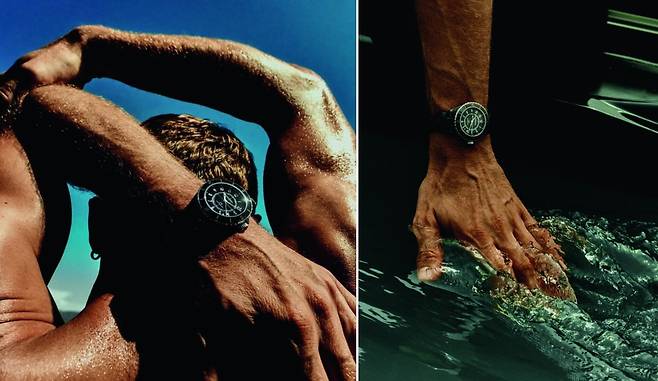 'J12 칼리버 12.1, 38MM' 워치를 착용한 남성 모델 클레망 샤베르노. 사진 샤넬 워치