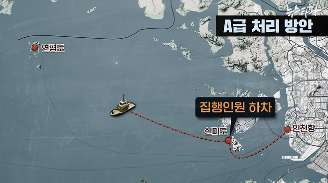 인천항→실미도→연평도로 향하는 배에 수거인원을 태워 해상에서 폭침시키는 대량 살상을 계획했다