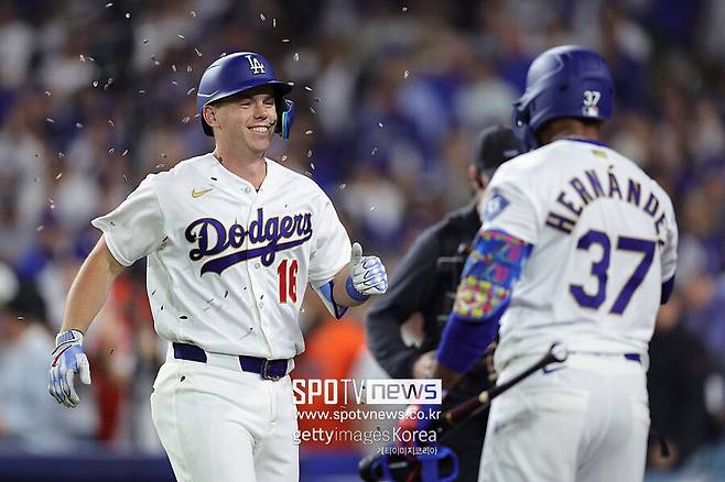 ▲ 2점 홈런을 터뜨린 다저스 포수 윌 스미스.
