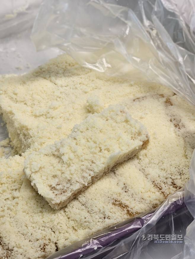 광주의 한 떡집에서 인기를 얻고 있는 호박인절미. 독자 제공