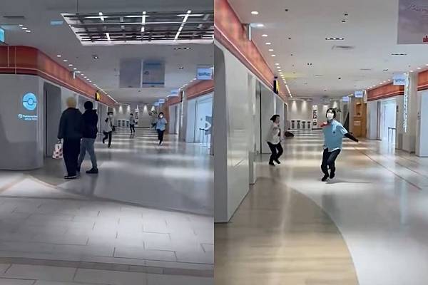 포켓몬센터 칼부림 사건에 “경찰”을 외치며 도망치는 직원들 [엑스 갈무리]