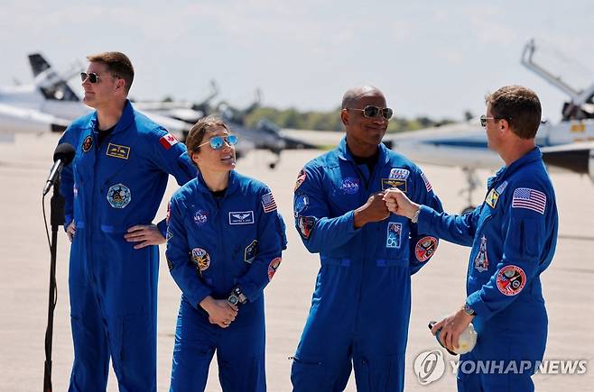 '아르테미스Ⅱ'에 탑승하게 될 우주비행사 4명 [로이터=연합뉴스. 재판매 및 DB 금지]