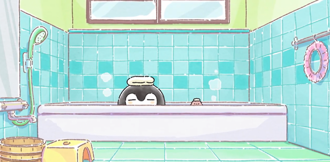 일본 애니메이션 '코우펜짱'에 등장하는 목욕 장면. TV아사히.