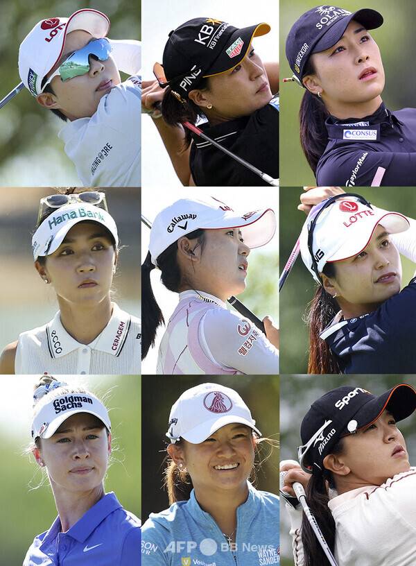 2026년 미국여자프로골프(LPGA) 투어 '포드 챔피언십 프리젠티드 바이 와일드 호스 패스'에 출전한 김효주, 전인지, 윤이나, 리디아 고(뉴질랜드), 황유민, 최혜진, 넬리 코다(미국), 제니 배(미국), 김세영 프로. 사진제공=ⓒAFPBBNews = News1 (사진을 무단으로 사용하지 마십시오.)