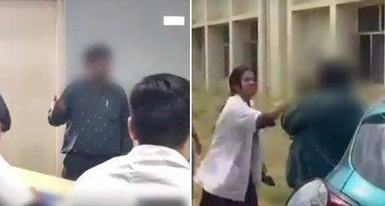 인도 카르나타주의 한 의과대학 조교수가 강의 도중 여학생에게 청혼했다가 학생들에게 집단 폭행을 당했다. 사진 인스타그램 @timesofindia 캡처