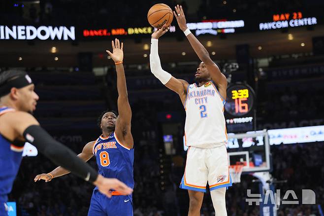 [오클라호마시티=AP/뉴시스] 미국프로농구(NBA) 오클라호마시티 선더의 셰이 길저스 알렉산더. 2026.03.29.