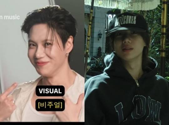 샤이니 태민이 성형설에 휩싸인 영상(왼쪽)과 29일 밤 본인이 직접 개인계정에 올린 사진 (오른쪽)