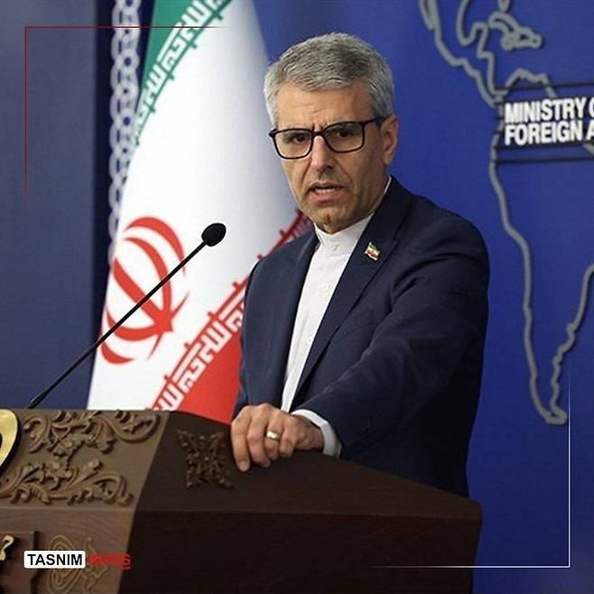 에스마일 바가이 이란 외무부 대변인 [타스님 통신 텔레그램 캡처. 재판매 및 DB 금지]