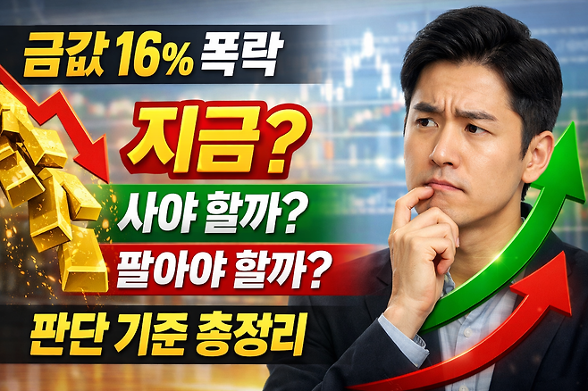 금값 한 달 만에 16퍼센트 하락 지금 금 사야 할까 팔아야 할까 판단 기준 정리