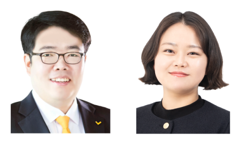 ◇사진 왼쪽부터 정의당 윤민섭 춘천시의원 라선거구 예비후보·심원남 도의원 비례대표 선거 예비후보.