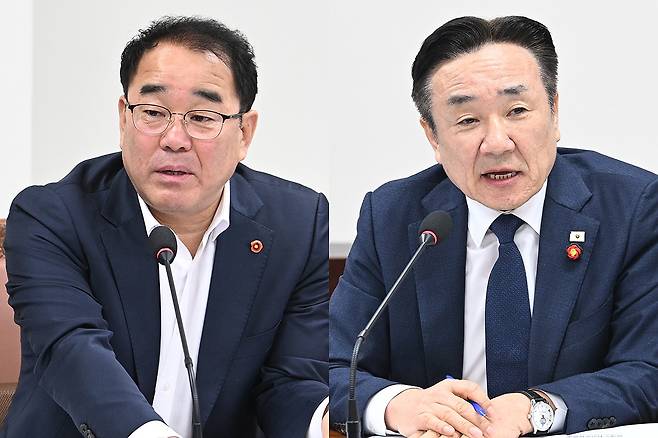 제9회 전국동시지방선거를 앞두고 더불어민주당 공천관리위원회 심사에서 부격적 통보를 받은 김승준(왼쪽), 양경호(오른쪽) 제주도의원.