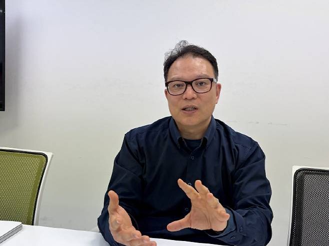 박경철 케이포시큐리티 대표가 이데일리와 인터뷰하고 있다. (사진=이정훈 기자)