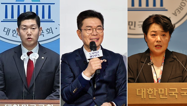 왼쪽부터 김재섭 국민의힘 국회의원, 정원오 더불어민주당 서울시장 예비후보, 윤희숙 국민의힘 서울시장 예비후보.[연합뉴스 사진·정원오 전 성동구청장 페이스북 사진·윤희숙 전 국회의원 페이스북 사진 갈무리]