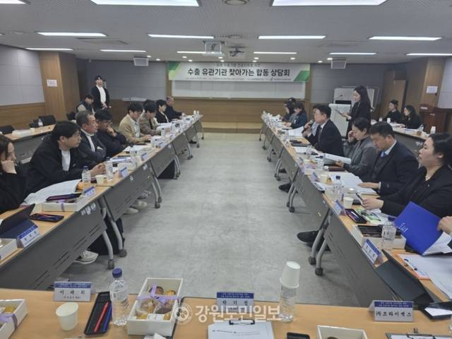 ▲ 강원도는 31일 강원도 경제진흥원에서 ‘중동 수출기업 긴급지원을 위한 수출 유관기관 찾아가는 합동 상담회’를 개최했다. 이기영기자