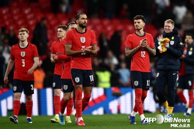 잉글랜드는 3월 28일 영국 런던의 웸블리 스타디움에서 열린 우루과이와의 친선경기에서 1-1 무승부를 기록했다. 사진(런던 영국)=AFPBBNews=News1