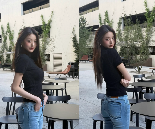 장원영이 일상 속에서 독보적인 비율을 뽐냈다. / 장원영 SNS