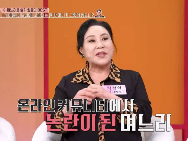 곽정희의 베트남 며느리가 커뮤니티에서 욕을 먹었다고 밝혔다. / MBN '동치미'