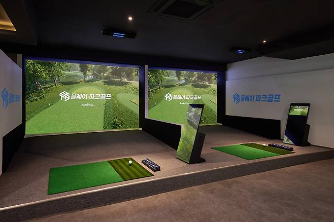 지티에스 골프 타운 가양점에 설치된 ‘플레이 파크골프’. 사진 제공=지티에스앤